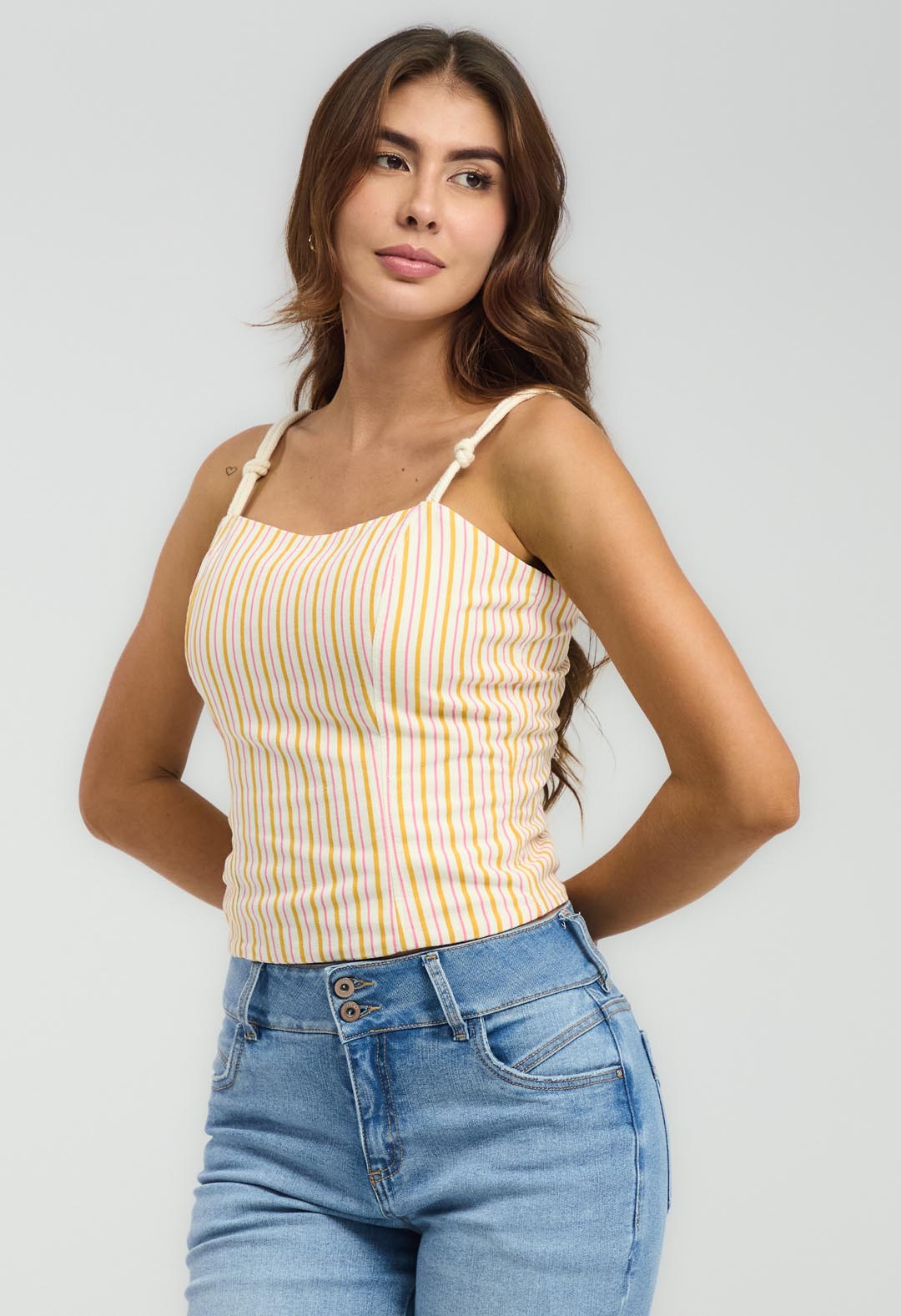 Blusa mostaza full print para mujeres