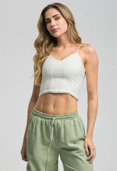 Blusa blanca con escote en V para mujeres