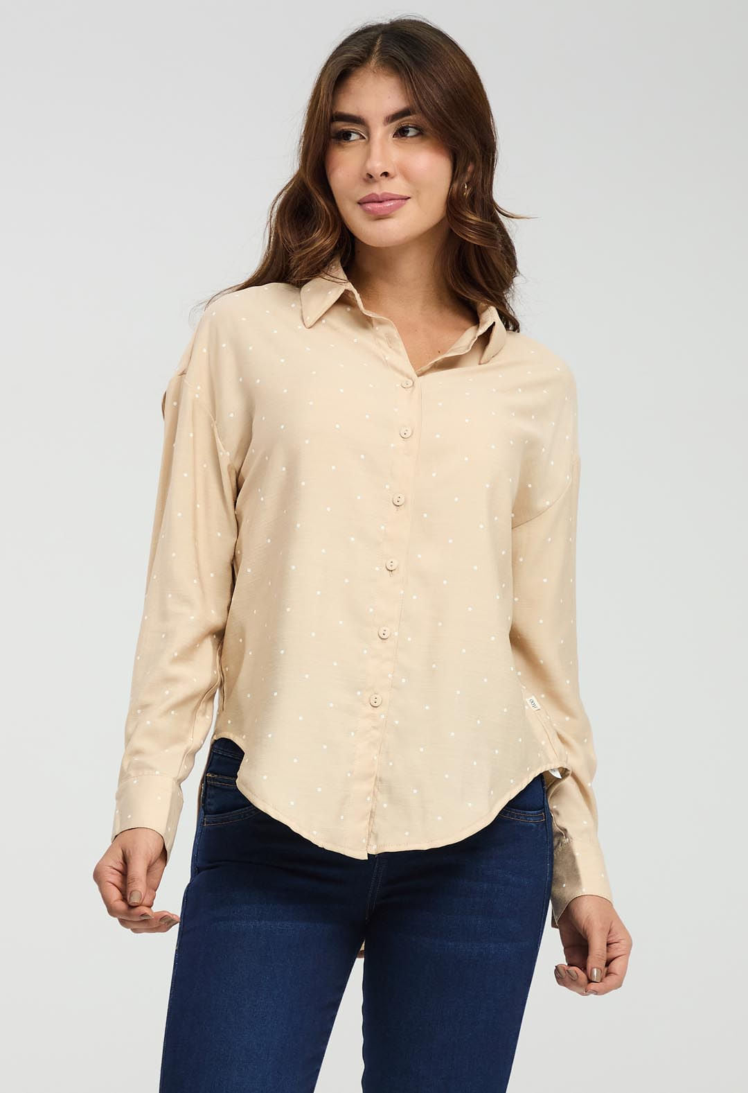 Blusa arena est estampada para mujeres