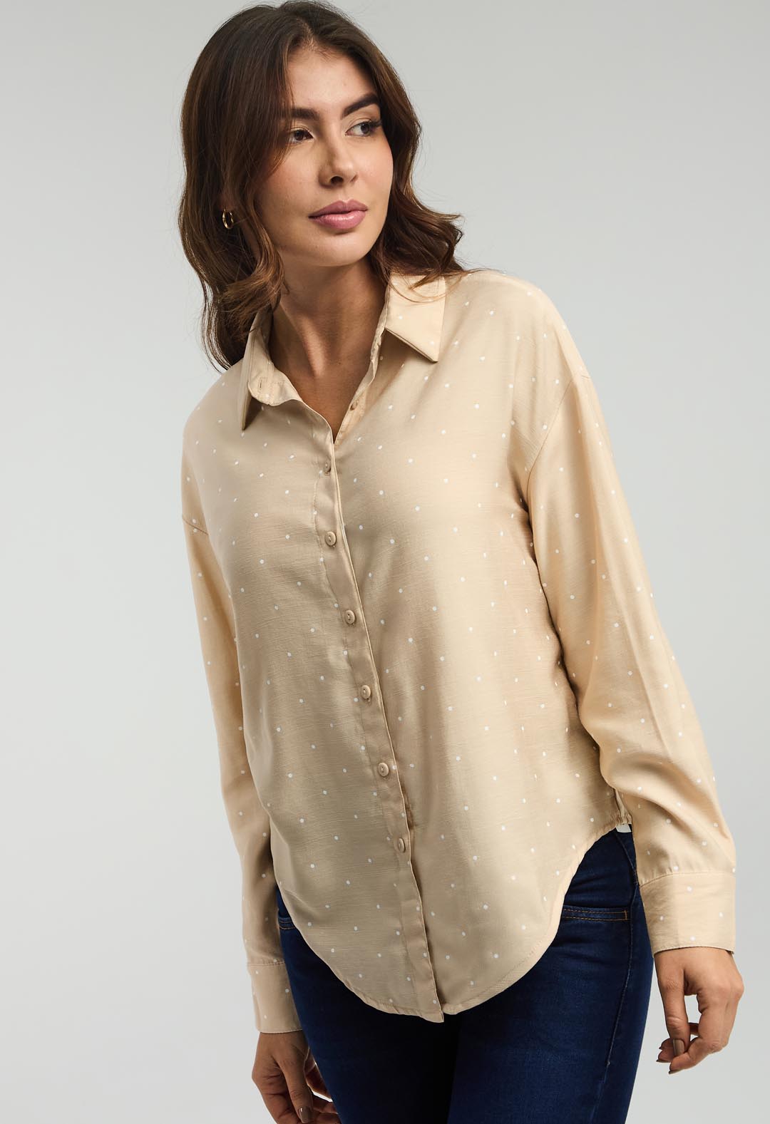 Blusa arena est estampada para mujeres
