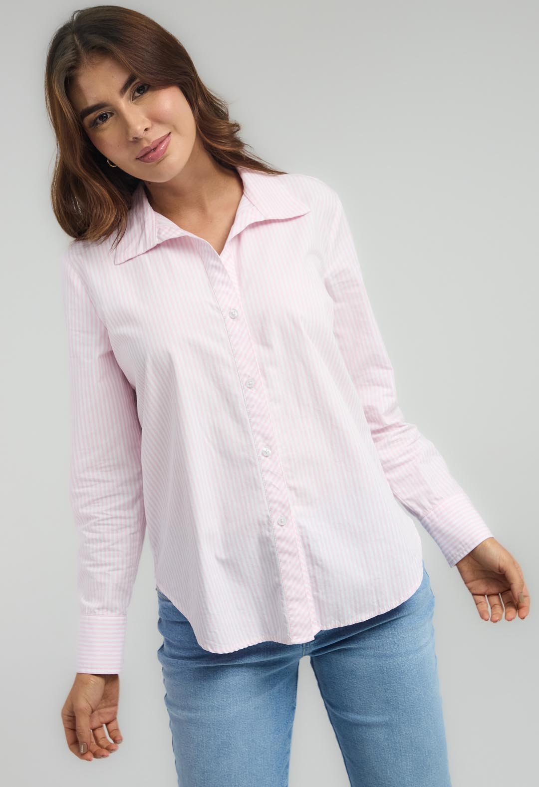 Blusa rosa a rayas para mujeres – Stop Jeans