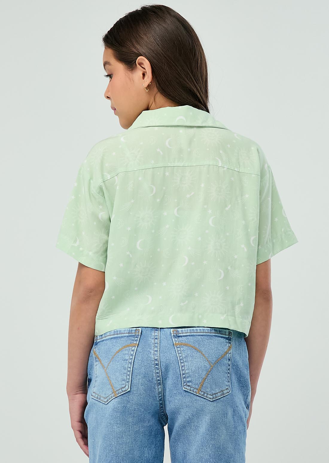 Blusa verde estampada para niñas