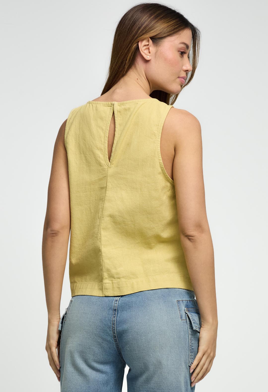 Blusa pistacho estampado en frente para mujeres