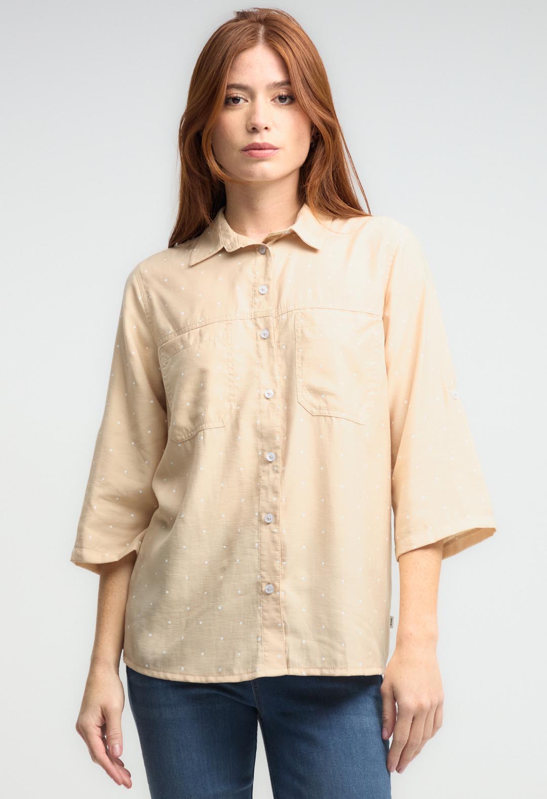 Blusa arena manga 3/4 para mujeres