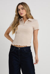 Blusa arena con botones para mujeres