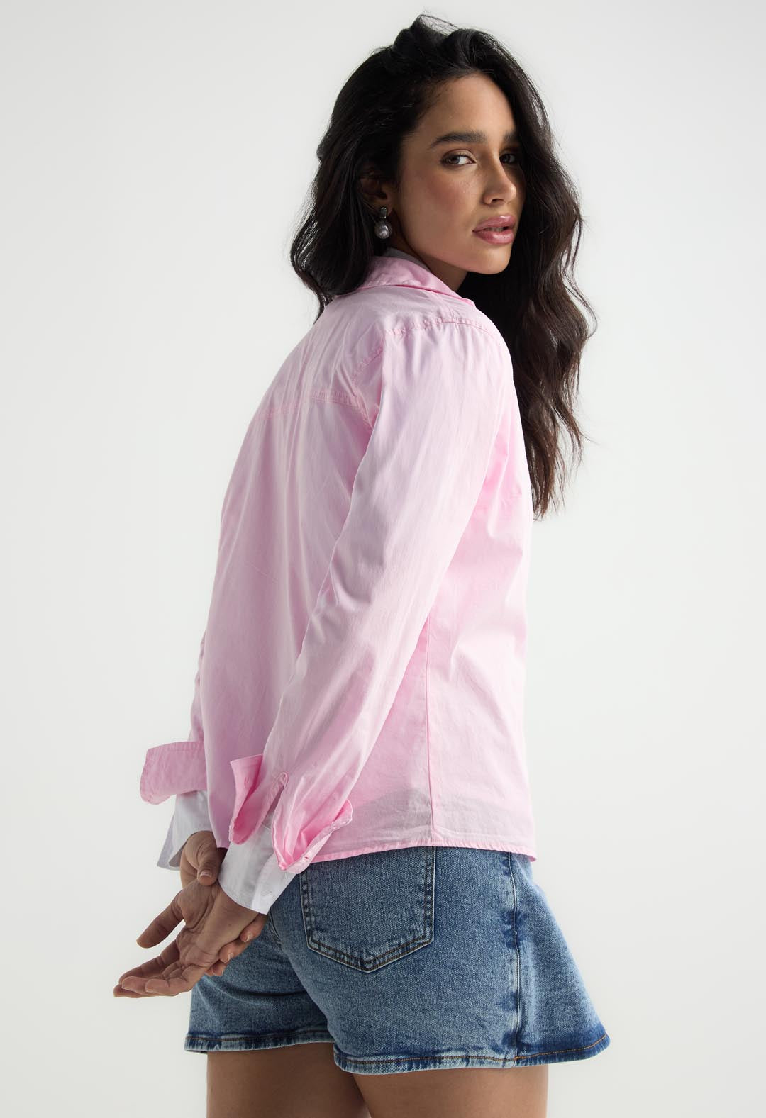 Blusa rosa claro fondo entero para mujer