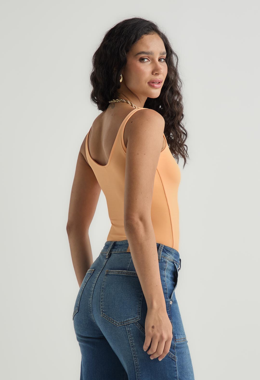 Camiseta naranja básica para mujer