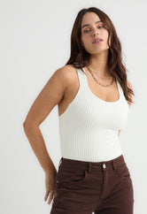 Body marfil con espalda escotada para mujer