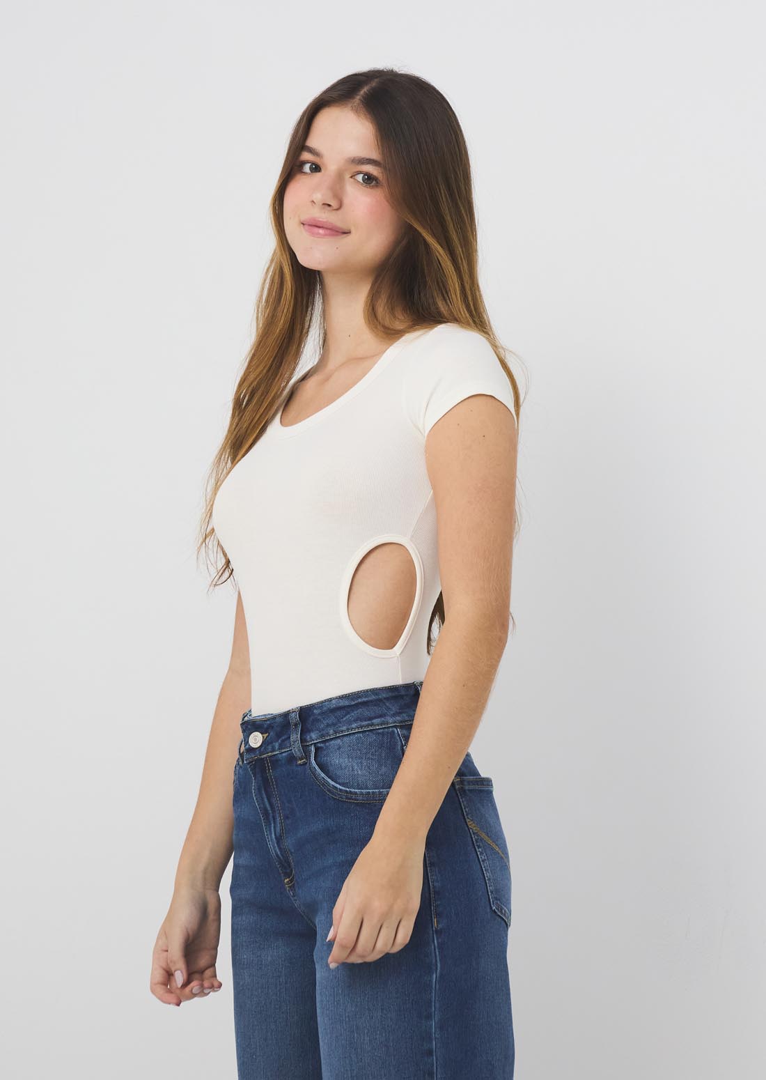 Body marfil con abertura para adolescentes
