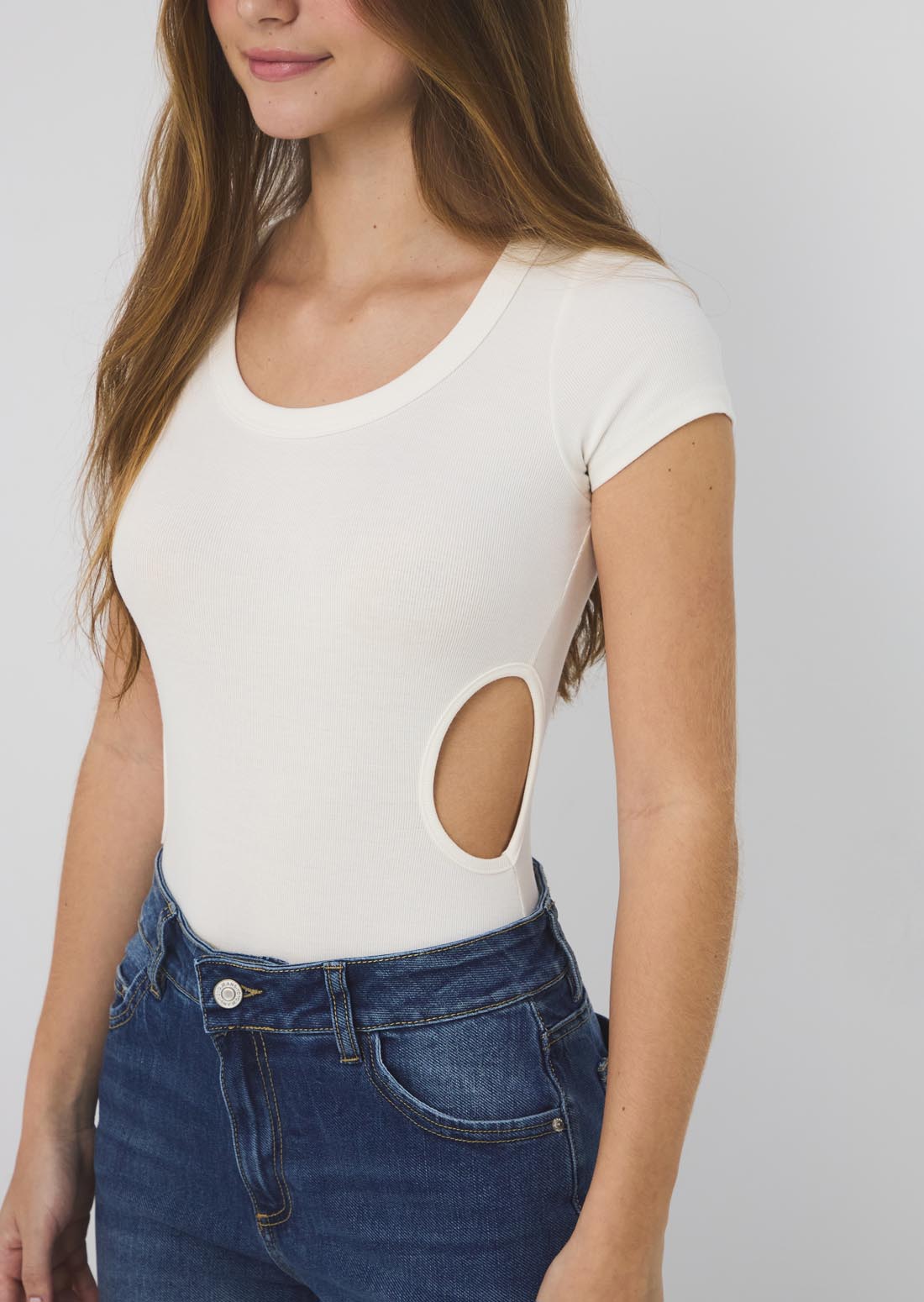 Body marfil con abertura para adolescentes