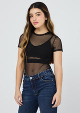 Body negro doble prenda para jóvenes