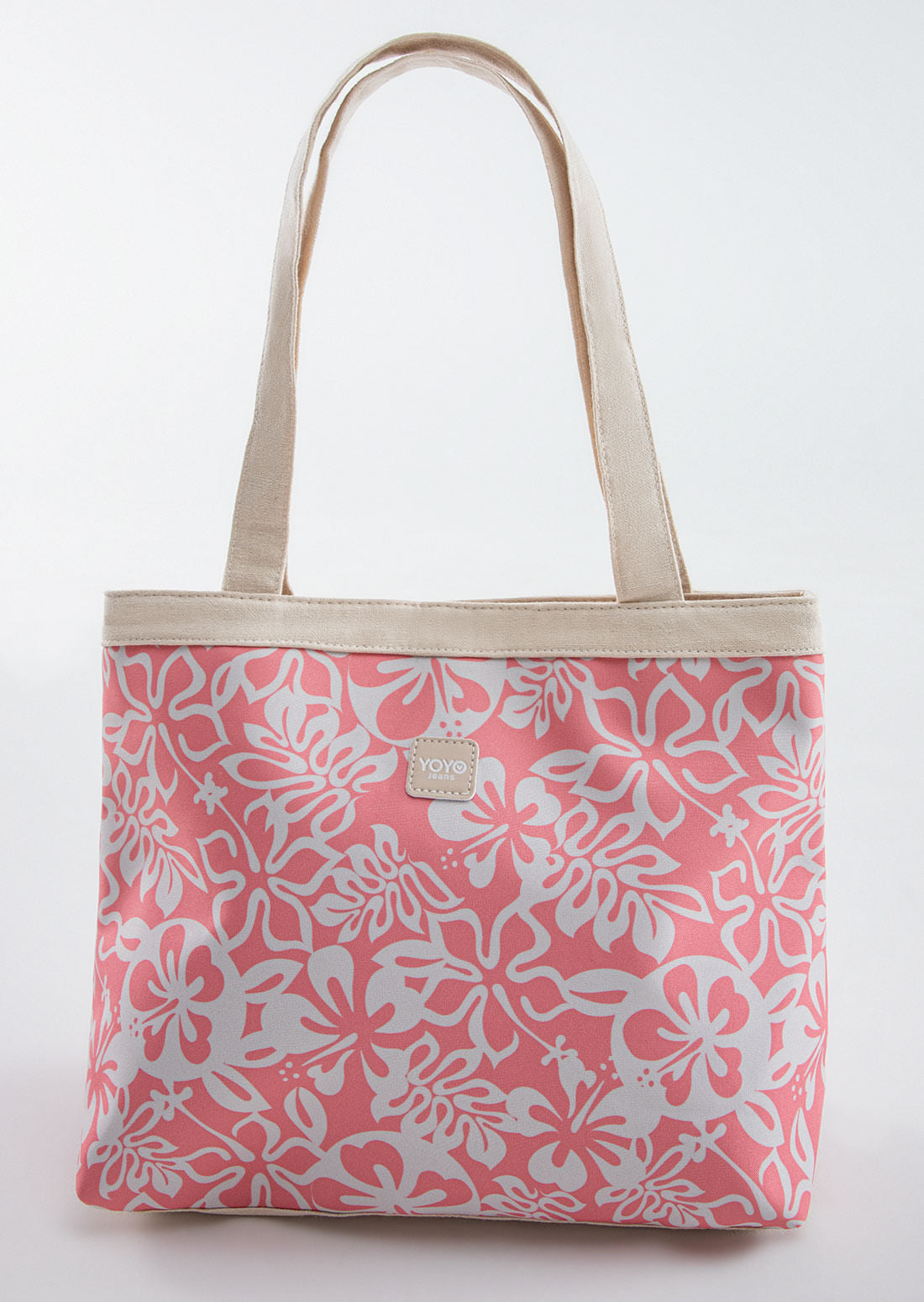 Bolso tote bag salmón con estampado