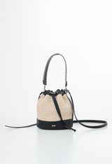Bolso marfil con recogido