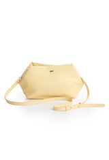 Bolso amarillo claro con manija tejida