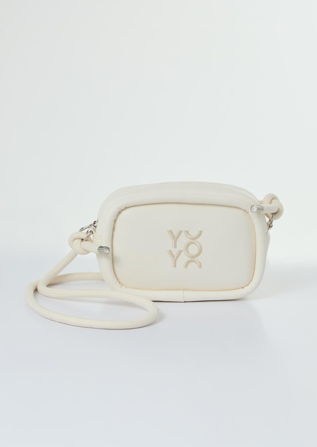 Bolso bandolera marfil con cordón para jóvenes