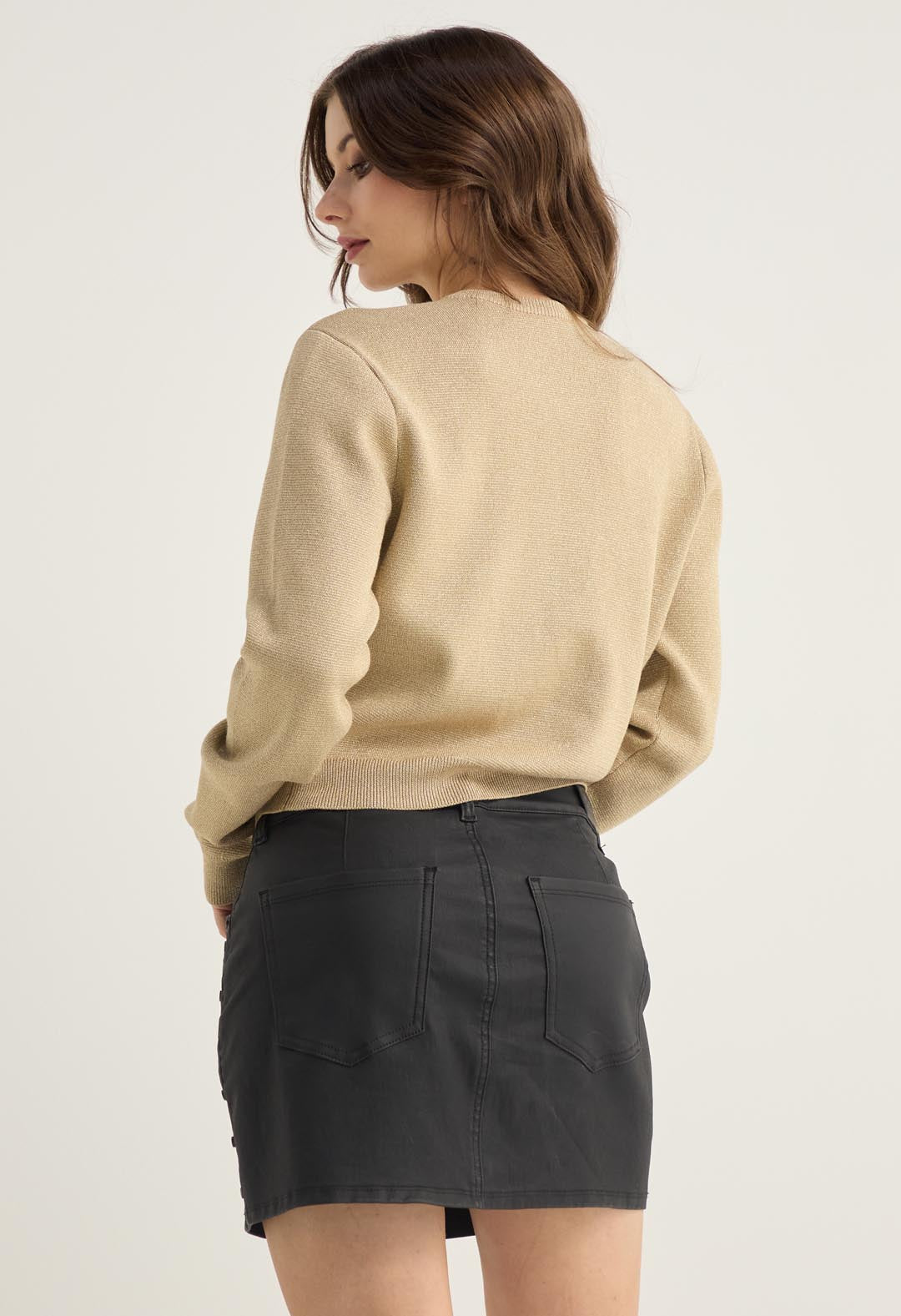 Chaqueta lurex dorada para mujer