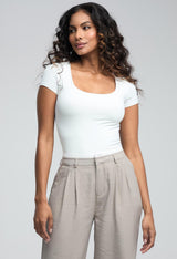 Camiseta fondo entero marfil para mujeres