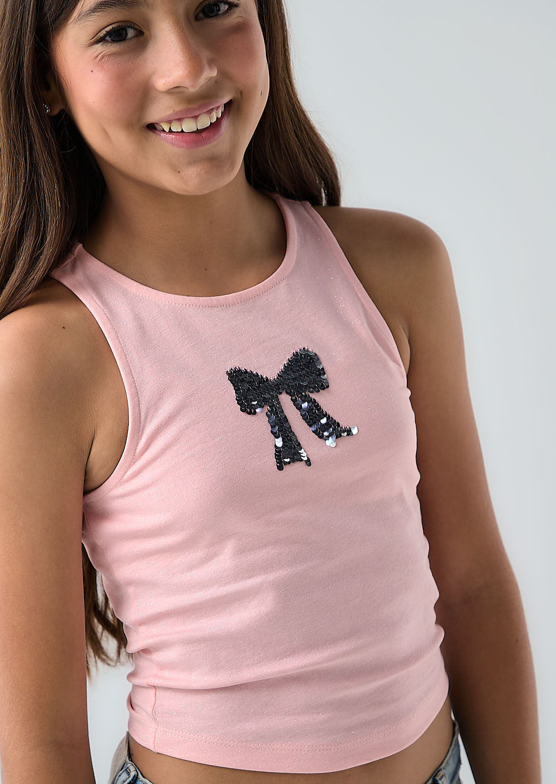 Camiseta mandarina frente estampado para niñas