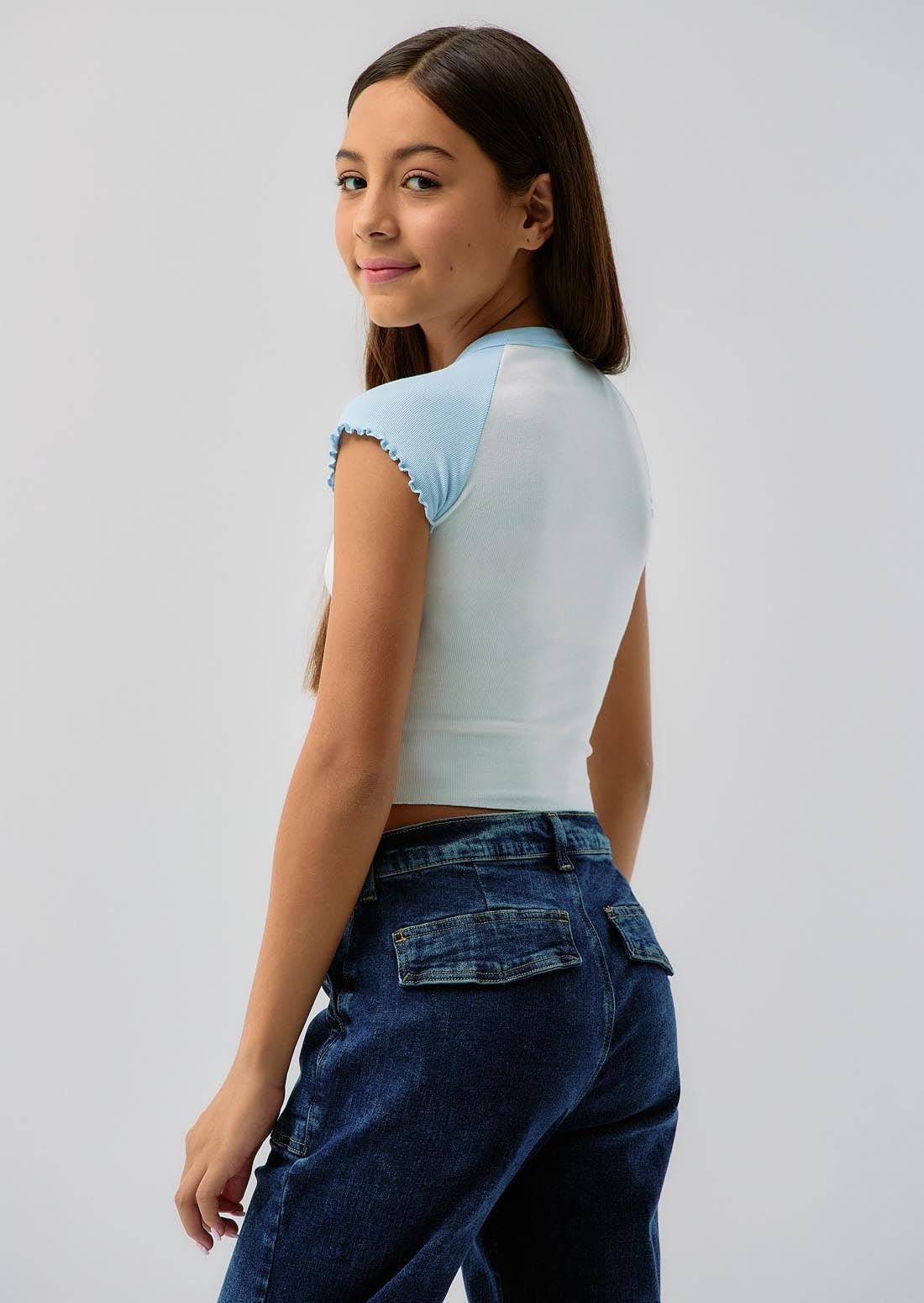 Camiseta marfil estampada para niñas