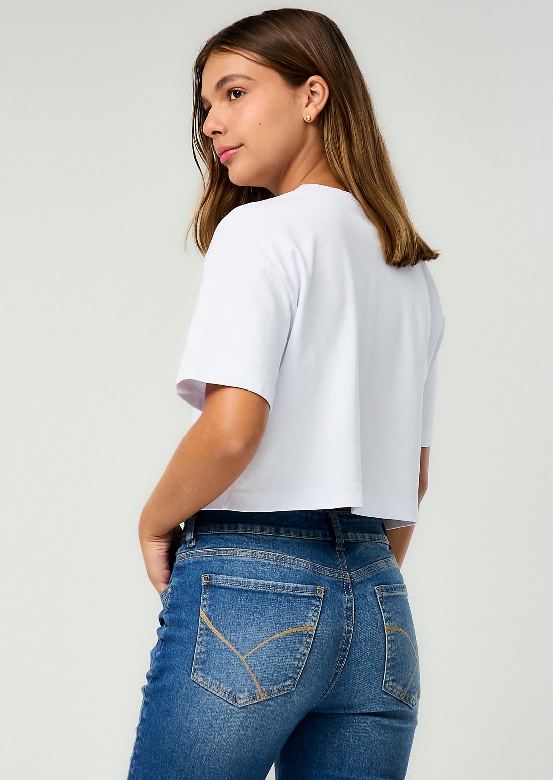 Camiseta blanca fondo entero para jóvenes