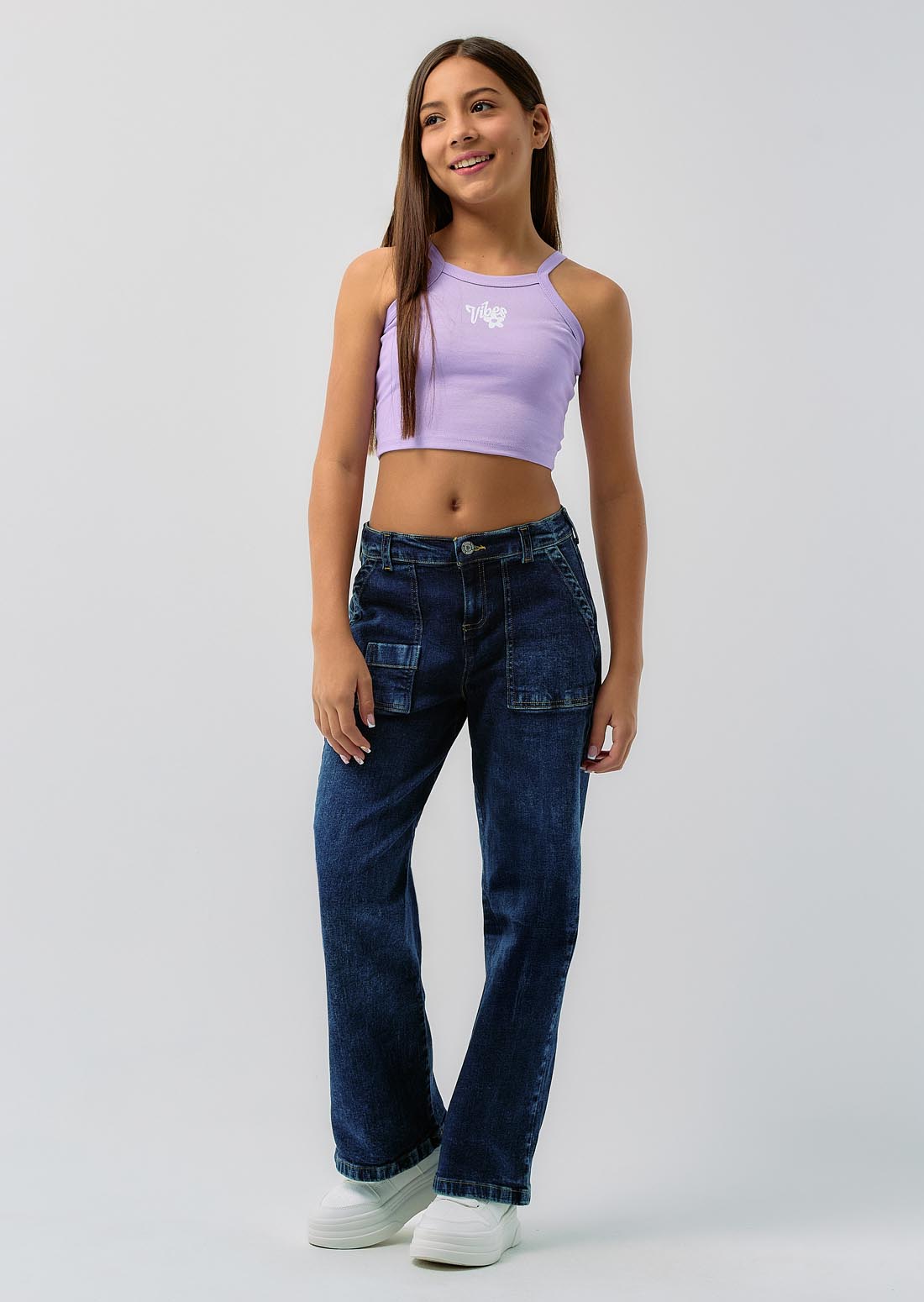 Camiseta lila claro estampada para niñas