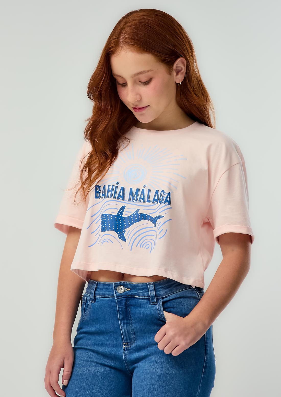 Camiseta mandarina estampada para adolescentes