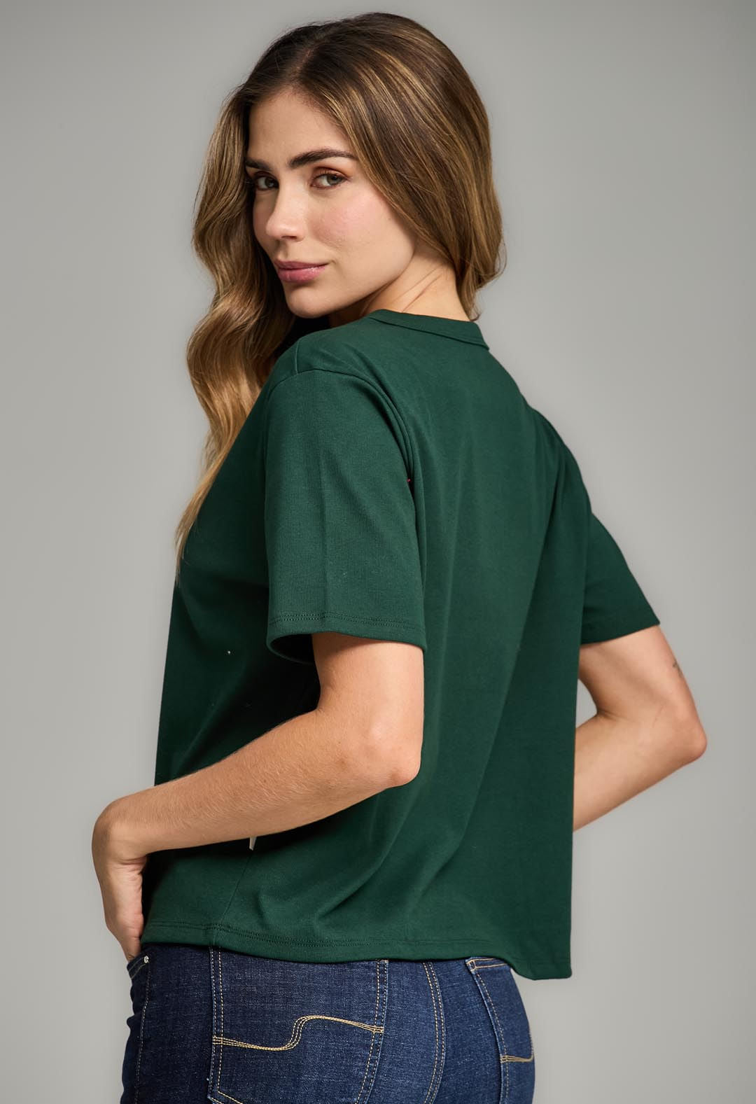 Camiseta en rib fondo entero para mujeres
