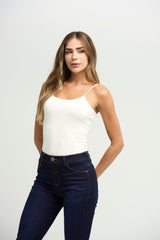 Camiseta marfil de tiras para mujeres