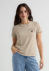 Camiseta arena de manga corta para mujer