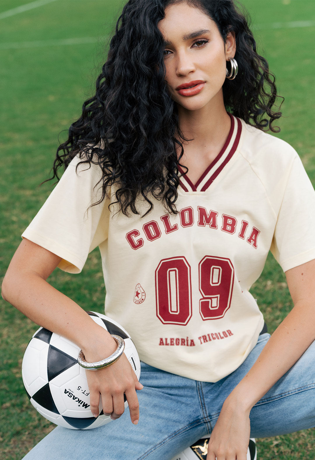 Camiseta de Colombia amarilla clara para el mundial