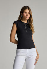 Camiseta negra básica para mujer