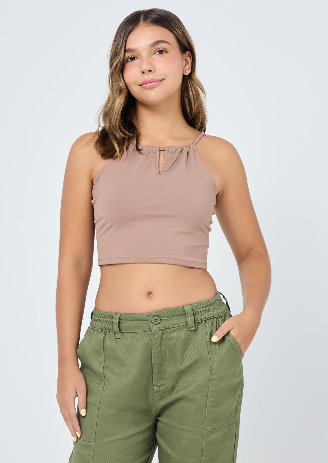 Camiseta chocolate ajustada para jóvenes