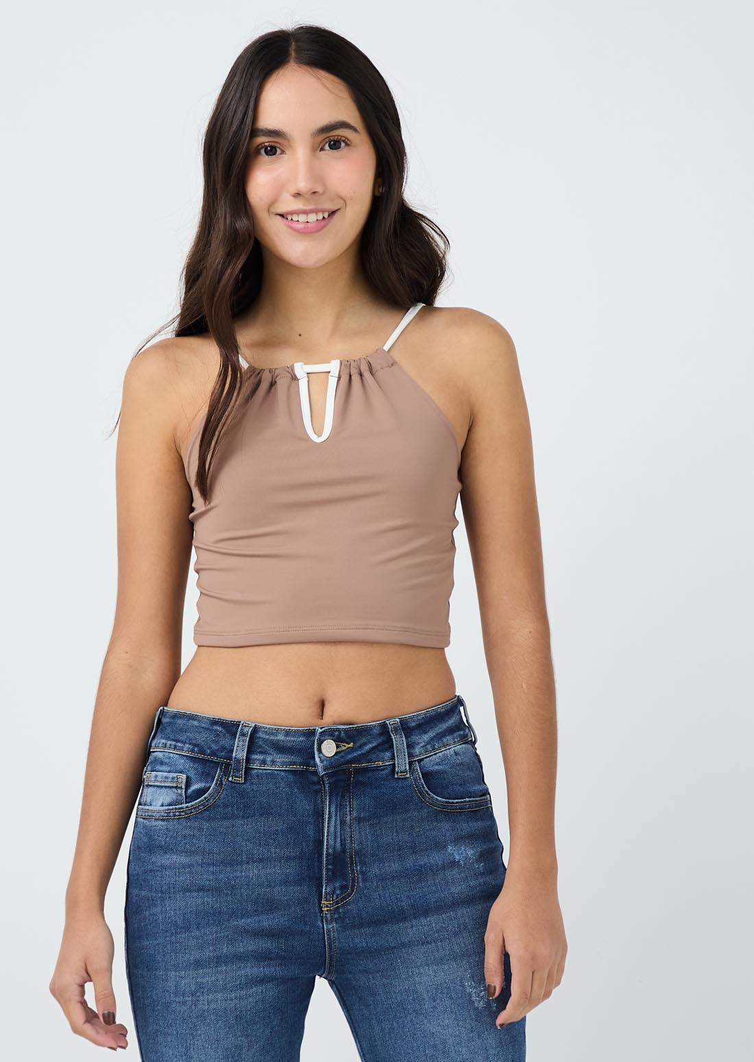 Camiseta chocolate ajustada para jóvenes