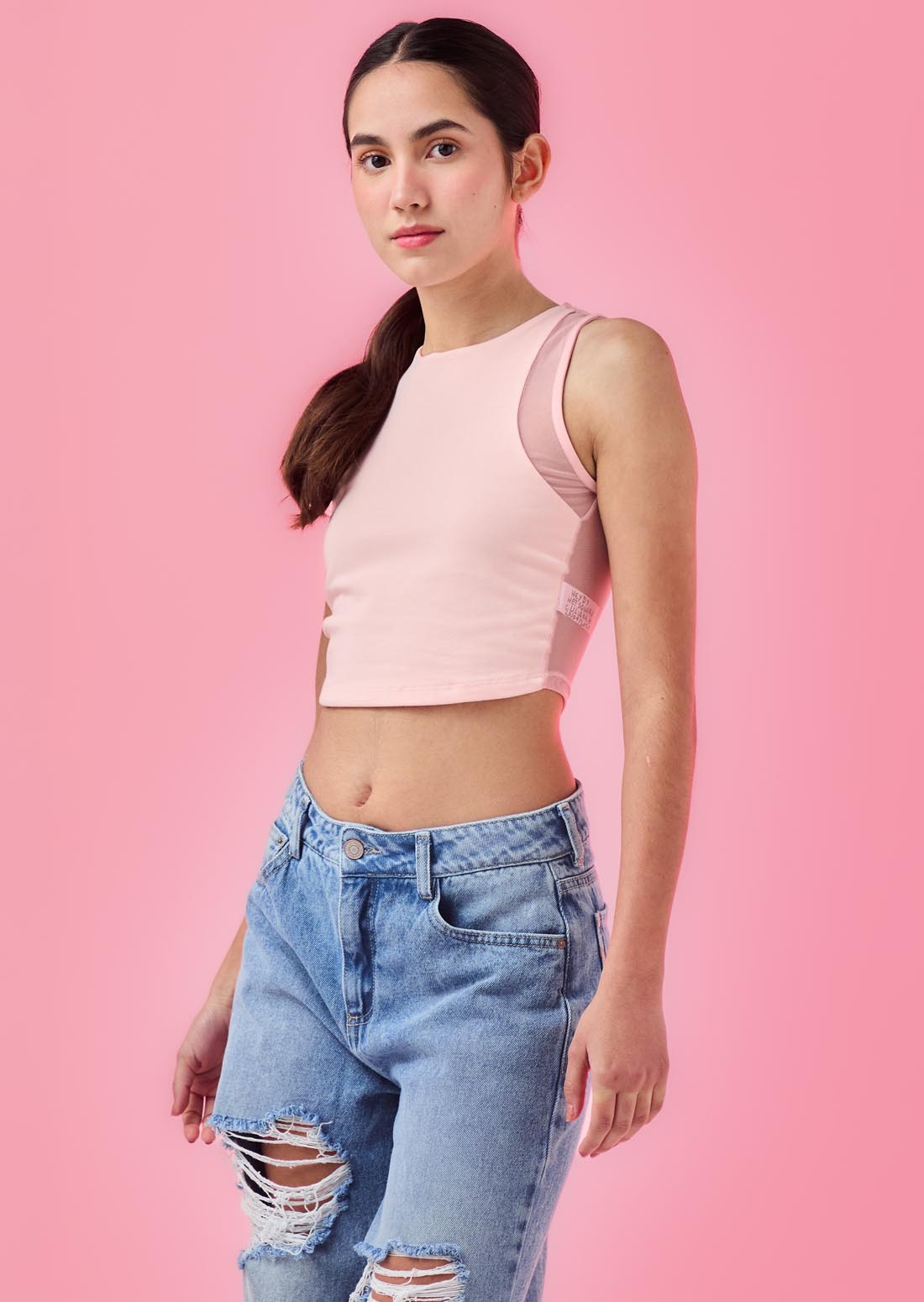 Camiseta mandarina con malla para jóvenes