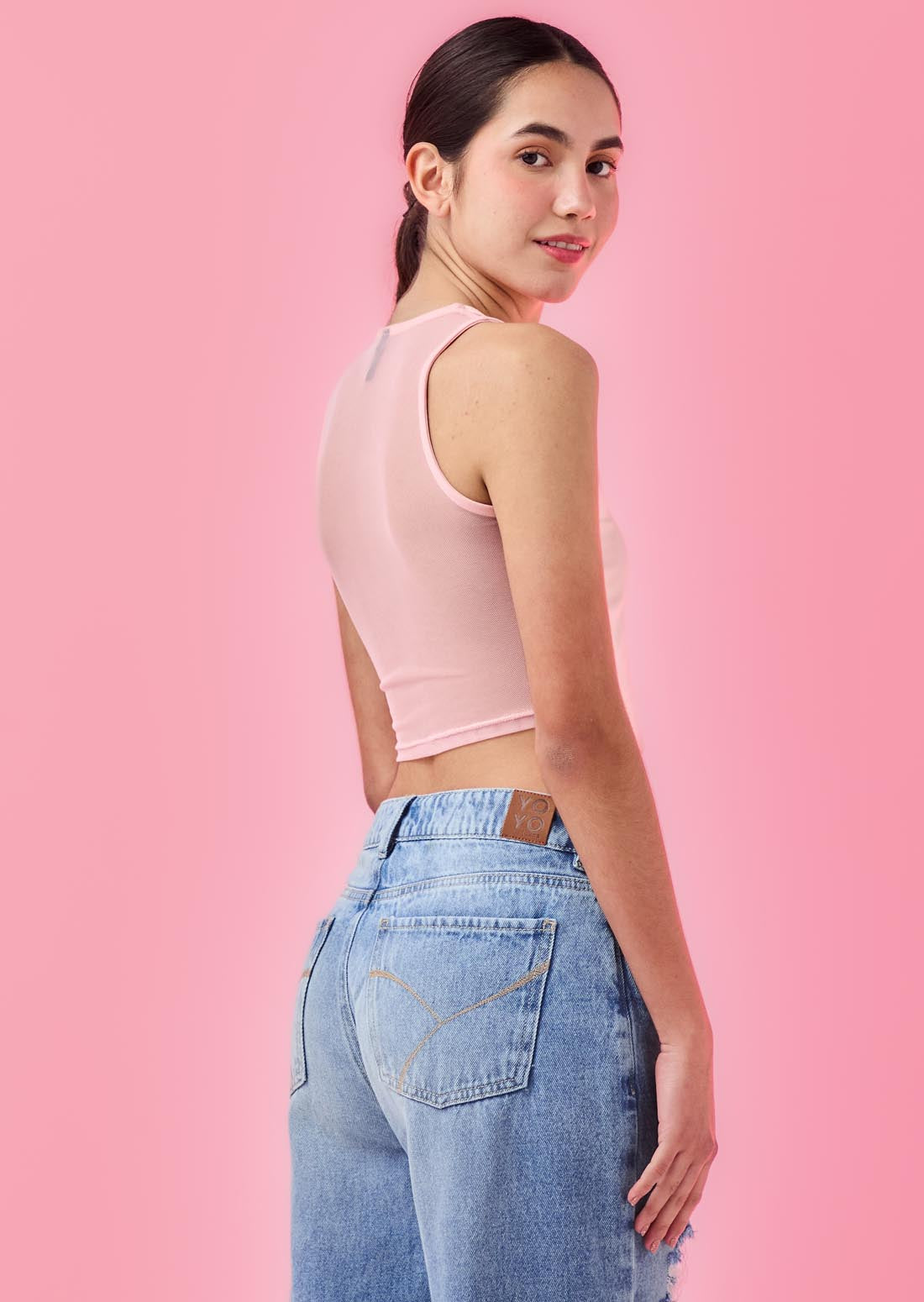 Camiseta mandarina con malla para jóvenes