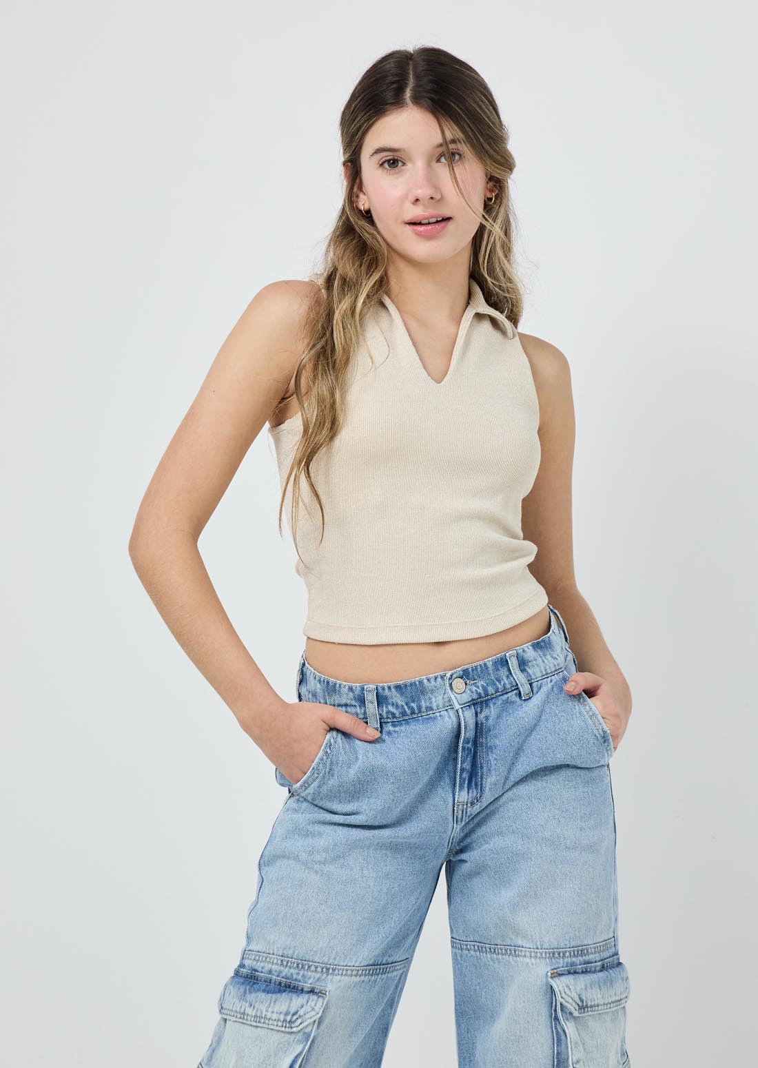 Camiseta arena manga sisa para jóvenes