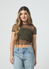 Camiseta verde con top interno para jóvenes