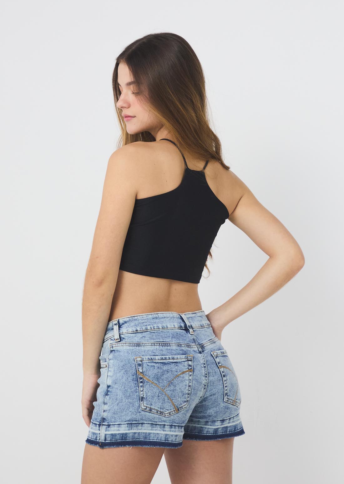 Camiseta de tiras negro para jóvenes