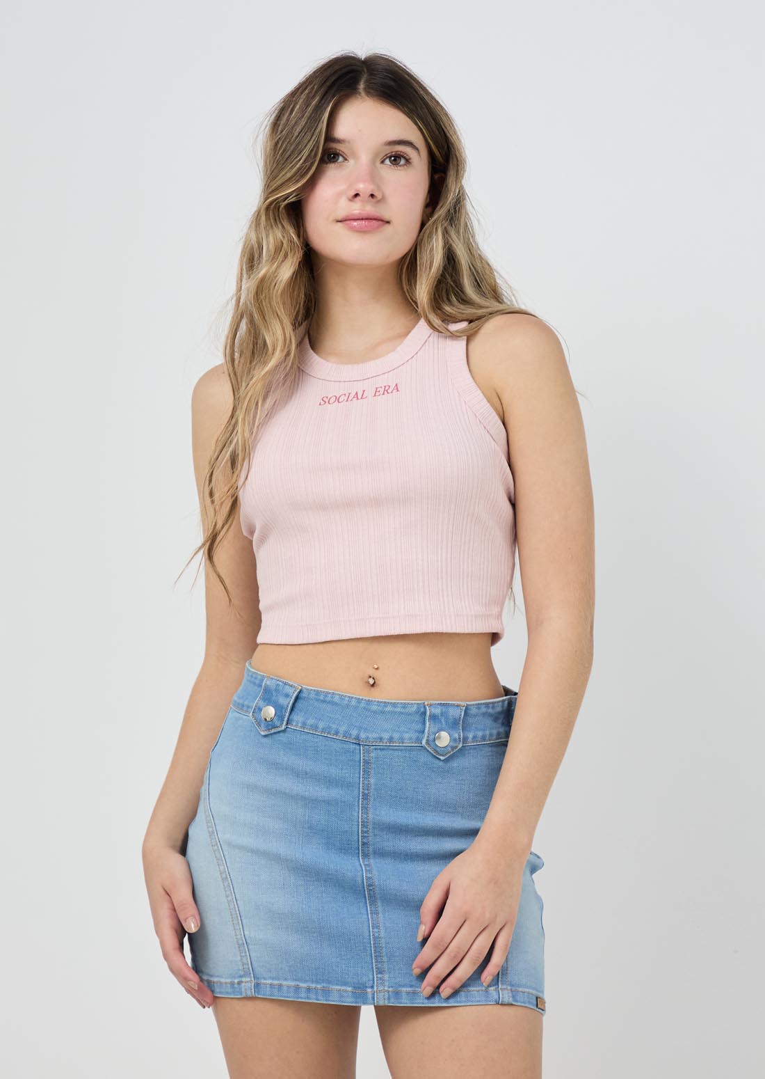 Camiseta palo de rosa estampado para jóvenes