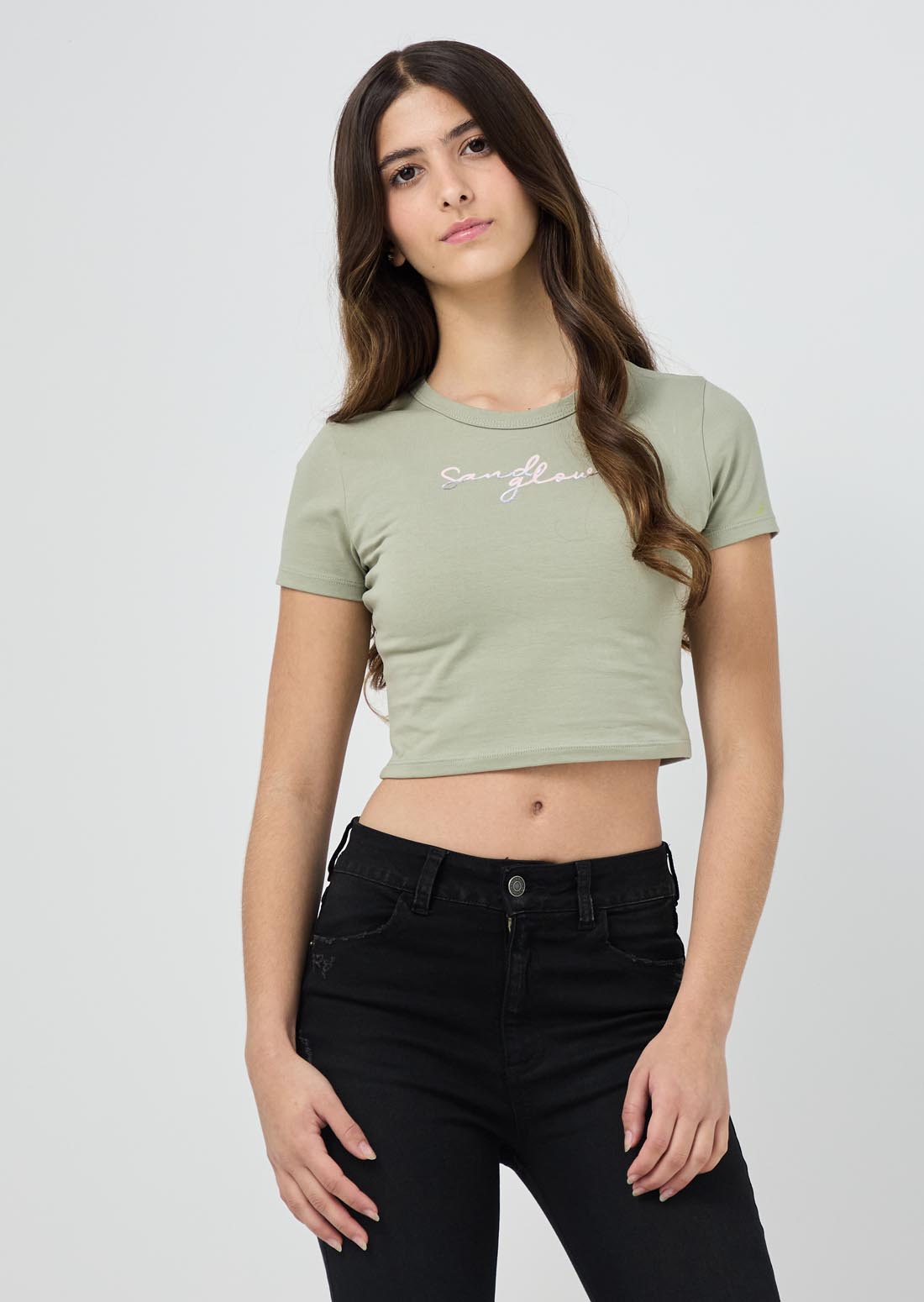 Camiseta pistacho estampado para jóvenes
