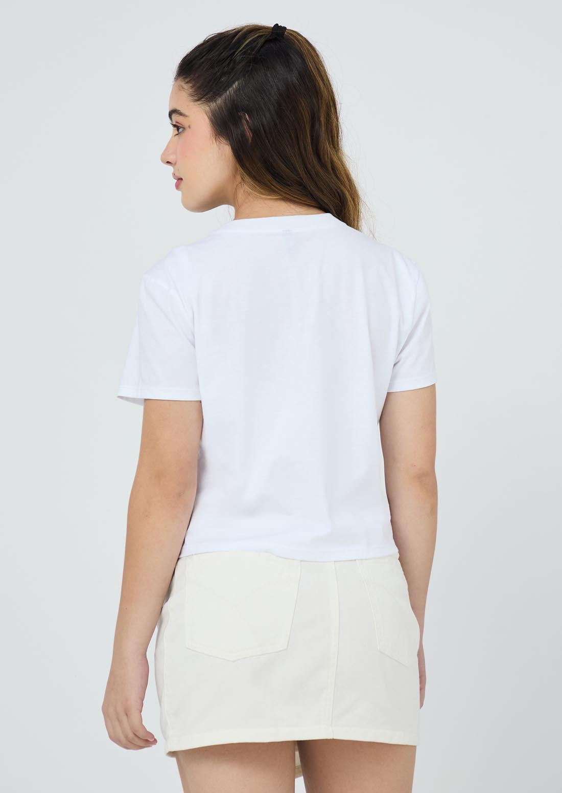 Camiseta marfil estampada para jóvenes