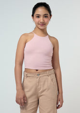 Top palo de rosa de tiras para niñas 