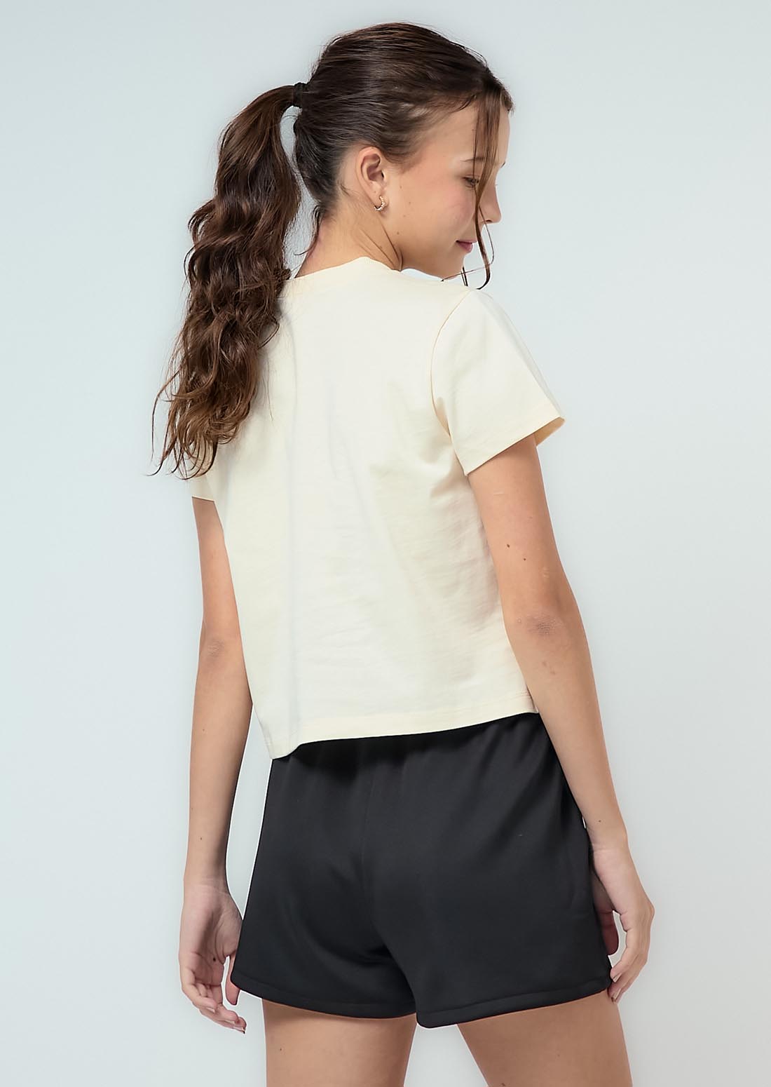 Camiseta beige estampada para jóvenes