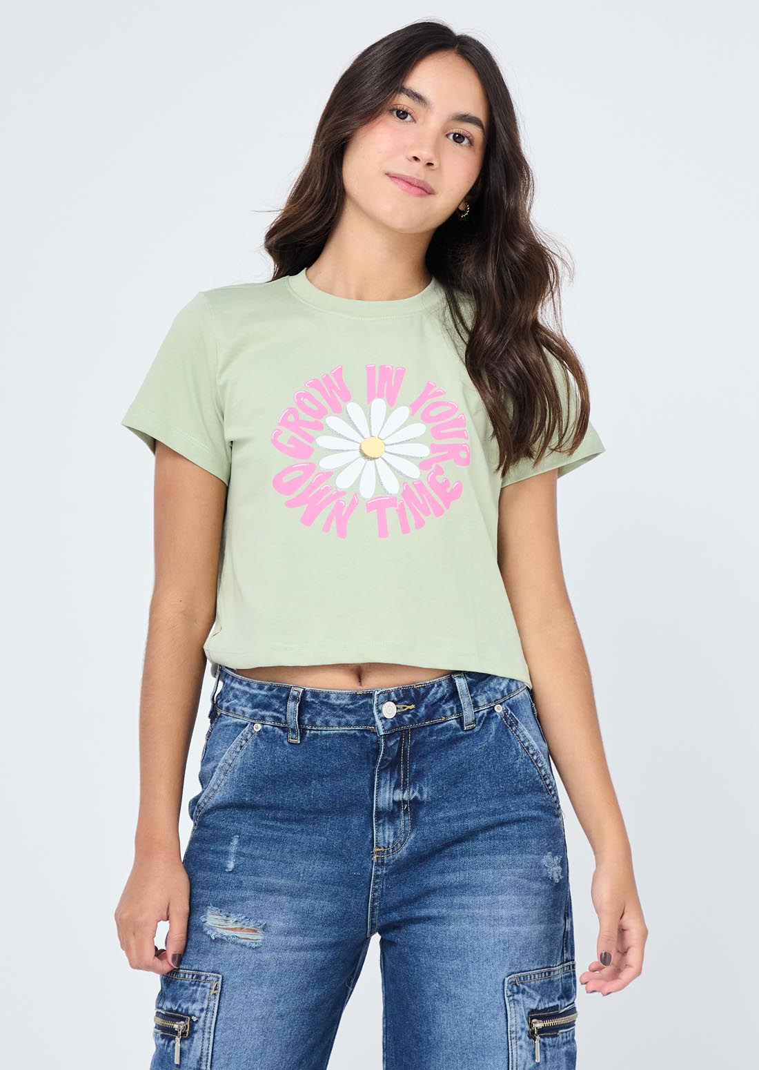 Camiseta eucalipto estampada para jóvenes