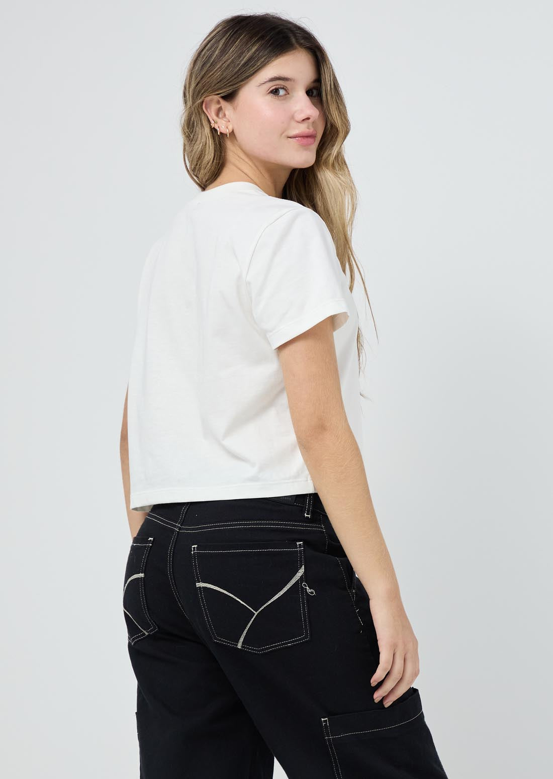 Camiseta marfil manga corta para jóvenes