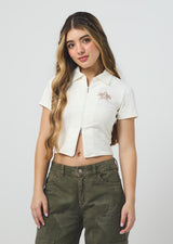 Camiseta marfil y frente con cierre para jóvenes