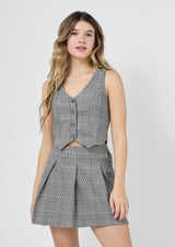 Chaleco negro de cuadros para jóvenes