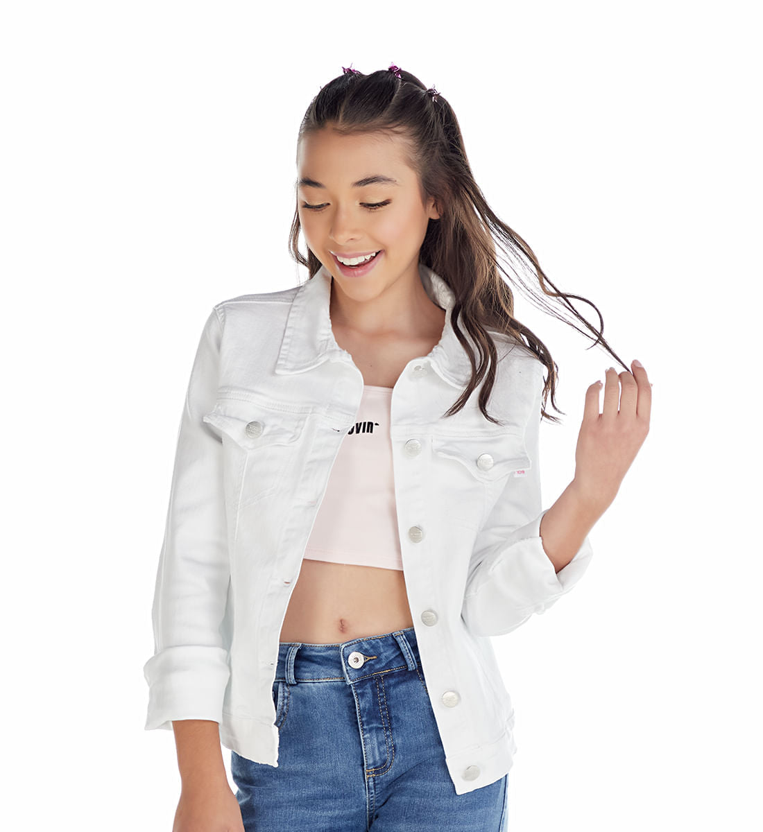 Chaqueta blanca fondo entero para niñas