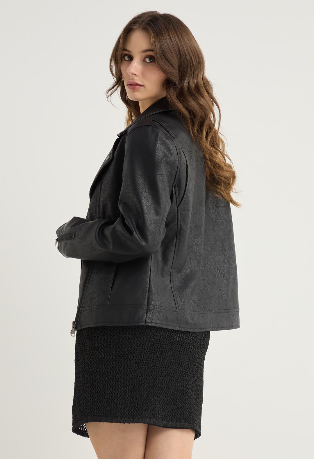 Chaqueta biker negro para mujer