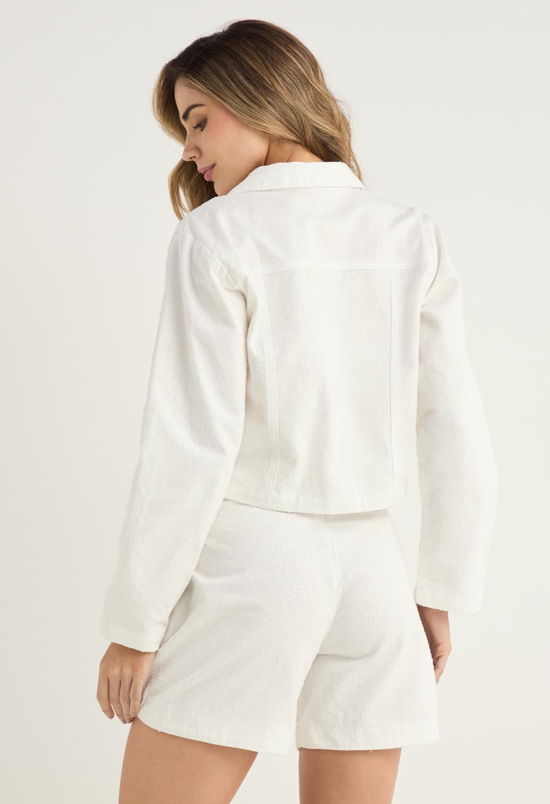 Chaqueta marfil fondo entero para mujer